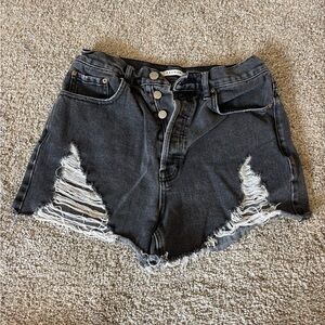 PacSun Black Jean Shorts Distressed High-Waisted